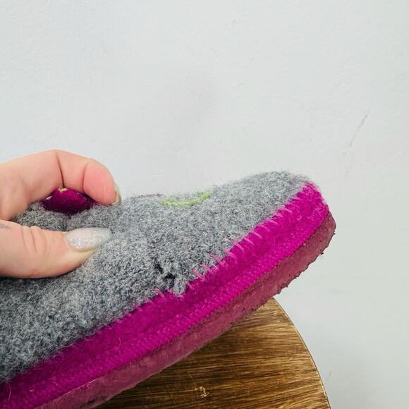 Giesswein TANGERHÜETTE Gray And Purple Floral Slippers Women’s Size 8.5 - Picture 9 of 12